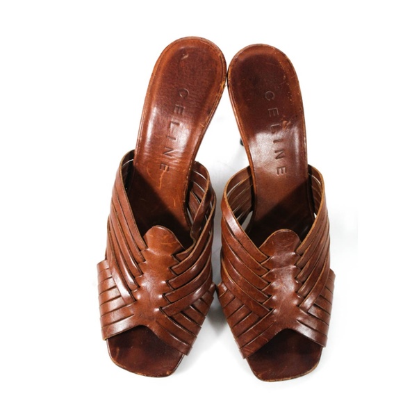 Celine Leather Strappy Slides - Picture 4 of 5